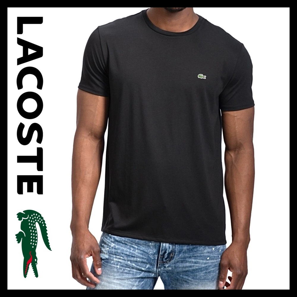 LACOSTE Premium Pima Cotton Men’s Crew Neck SS T-Shirt Size (8L)-3XL Like NEW